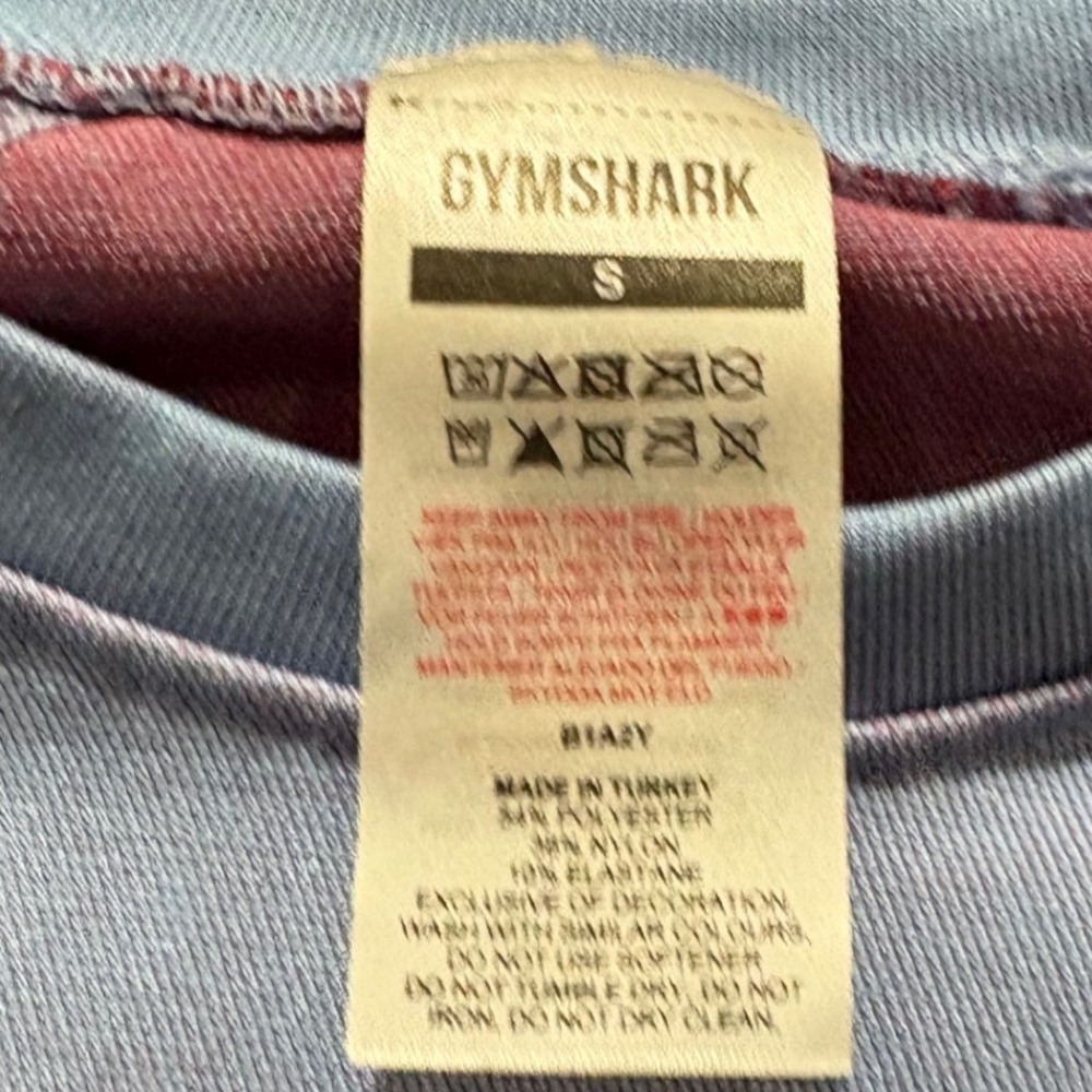 Gymshark Adapt Ombre Seamless Long Sleeve Crop Top Blue Pink Small - Picture 2 of 4